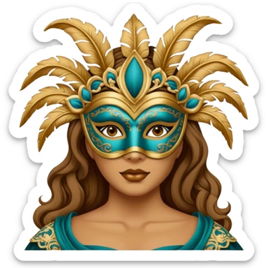 masked person venice volto woman sticker