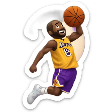 Kobe playing basketball in heaven with pop smoke sticker