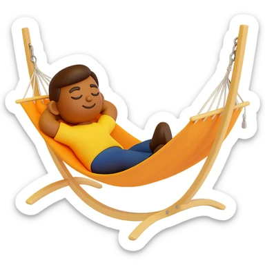 Add a person relaxing in the hammock in the style of 3D emoji (microsoft style 3d fluent emojis). Remove the background. sticker
