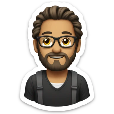 glasses , manbun sticker