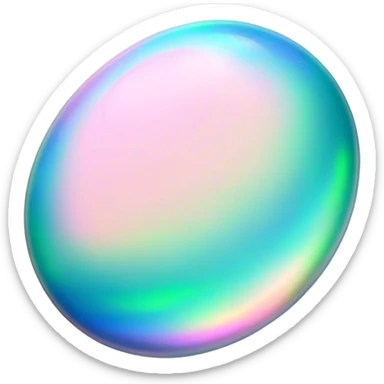 Cinematic Realistic Opal Emoji, Mystical and iridescent, with shifting colors of blue, green, and pink that dance across the smooth, milky surface. The gem’s unique play of light creates a mesmerizing, fluid effect, while a soft, glowing halo surrounds the stone. Soft glowing outline, capturing the essence of magic and mystery in a radiant opal. sticker