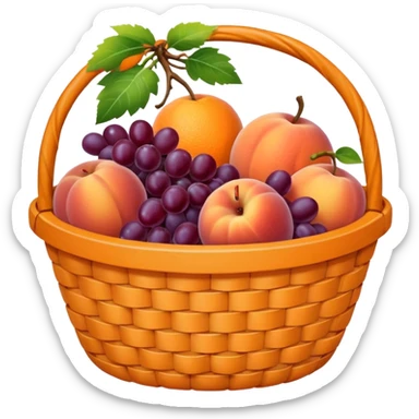 Orange basket with both food, drink and fruits sticker