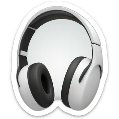 white headphone pressing head sticker