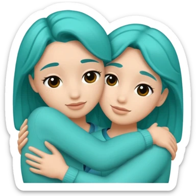 teal hugs sticker