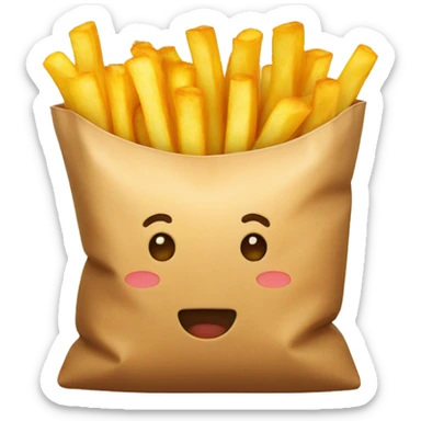 a bag of french fries sticker