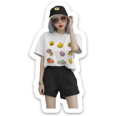 Skater fashion aesthetic baggy clothes graphic t shirt 420 sticker