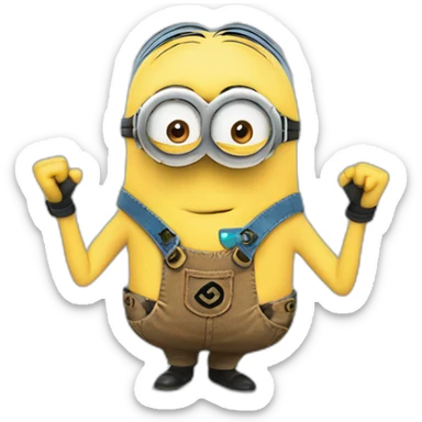 minion shows his heart with his hands   sticker