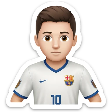 White football kid half shirt messi half shirt ronaldo sticker