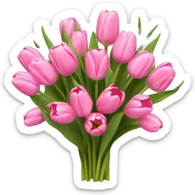 Bouquet of pink tulips sticker