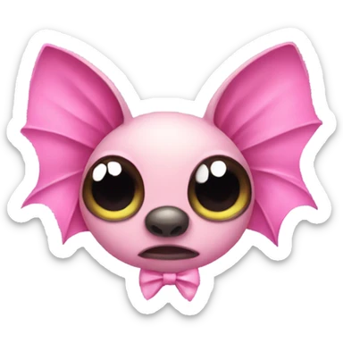 a bat with a pink bow sticker