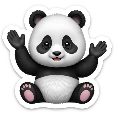 A cute panda emoji clapping sticker