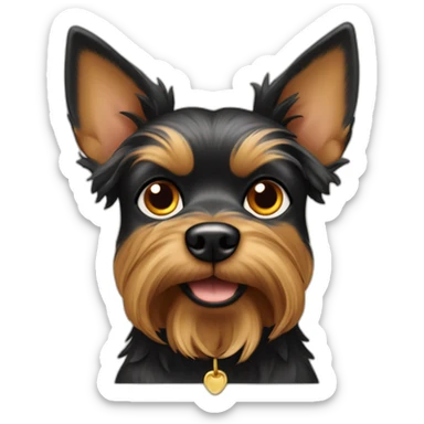 Yorkshire dog with pointed ears sticker