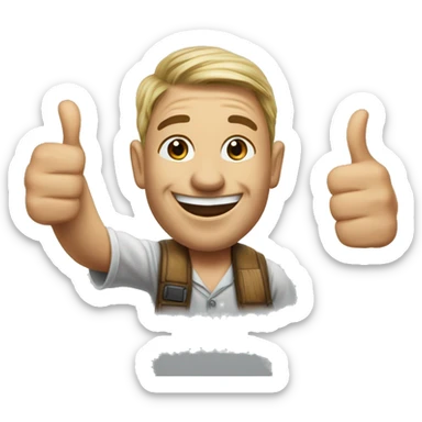 photorealisticHaaland Norway thumbs up sticker