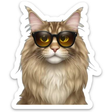 maine coon sunglasses sticker