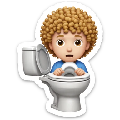 Wait can u make a toilet with a boy coming out of it with its head poping out of it with curly hair  sticker