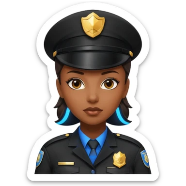 futuristic black woman cop sticker