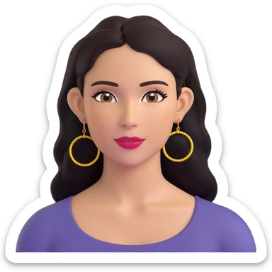 stylish Latina woman with hoop earrings sticker