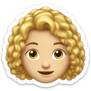 Adolescente piel clara pelo moreno cresta rizada sticker