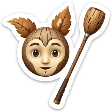 Branch with a face that is holding a wooden club  sticker