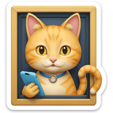 Young Yellow cat ordering door dash sticker