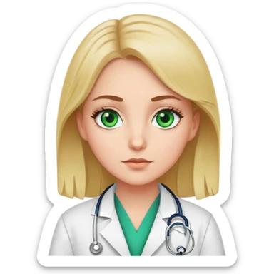 white girl with green eyes doctor sticker