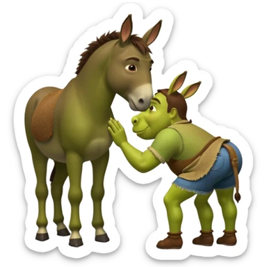 Shrek petting Donkeys butt sticker
