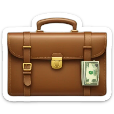 briefcase with money sticker