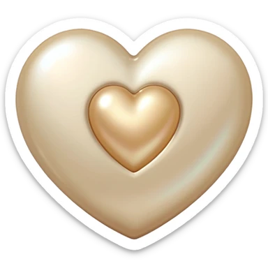 beige heart and pearls sticker
