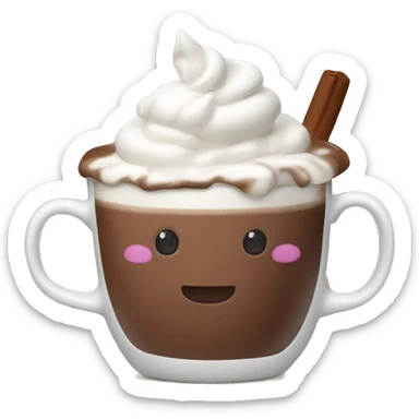 Hot chocolate with whipped cream and marshmallows sticker