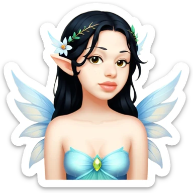 Black girly fairy sticker