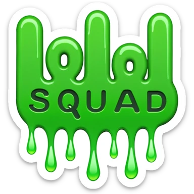Words that say "Squad Wipe" in drippy letters  sticker
