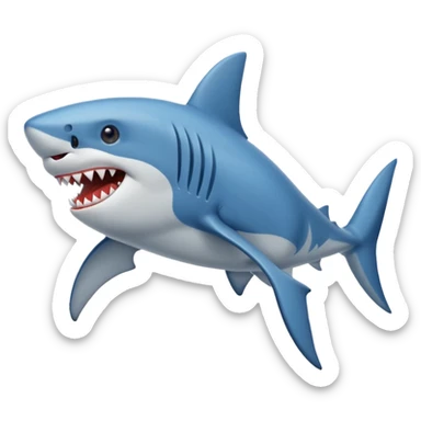 Un requin qui porte des chaussures de tennis bleu sticker