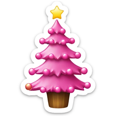 Christmas tree with pink decorations sticker