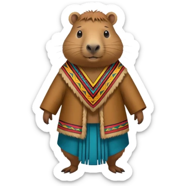 Capybara with inca sticker