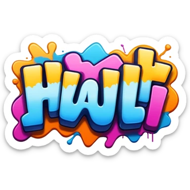 Graffiti the word huh sticker