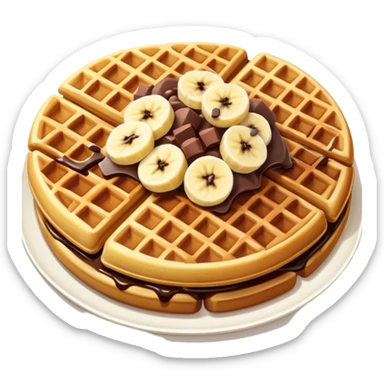 Banana waffle with chocolate chips  sticker