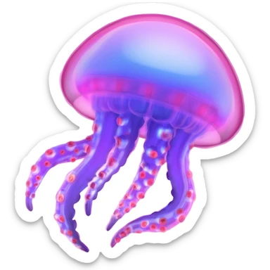 Neon glowing jellyfish-crab-squid  sticker