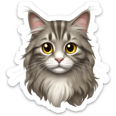 Maine Coon girl with bow sticker