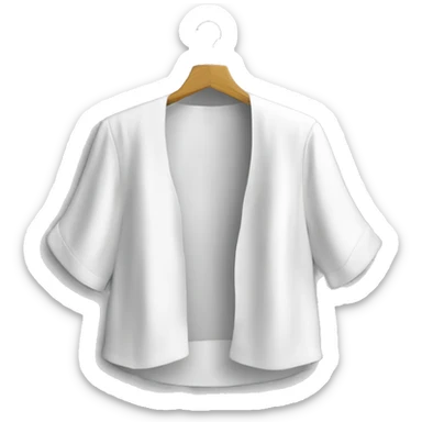 blusa de manga corta blanca de boleros hasta el ombligo sin botones sticker