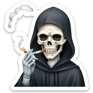 grim reaper smoking weed with loads of smoke sticker