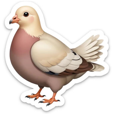 Make a pigeon but make it cream color sticker