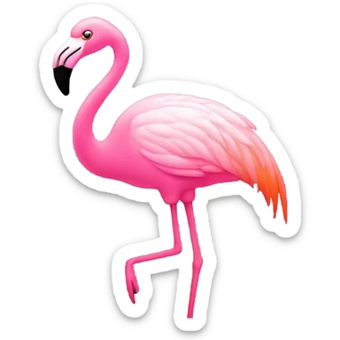 Glowing flamingo outline  sticker