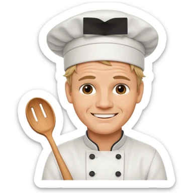 gordon ramsey with cook hat and smile sticker