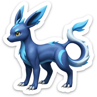 Manectric-Electrike-Lugia-Umbreon-Draco-Fakémon-hybrid-creature (full body), 4 legs sticker