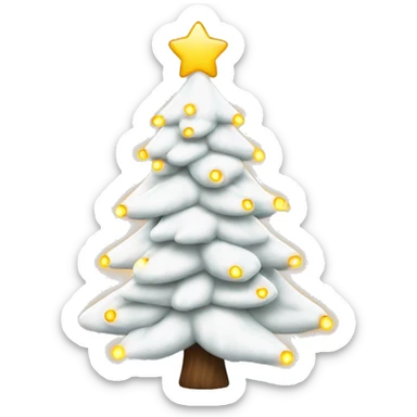  actual white fir christmas tree isolated. With Christmas lights sticker