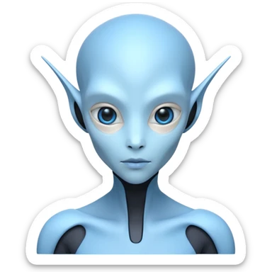 blue aliens look alike humans but very tech sticker