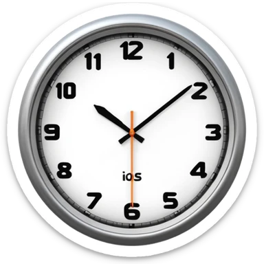 wall clock showing 8 am sticker