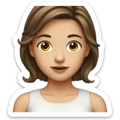 A girl with brown hair and hazel eyes sticker