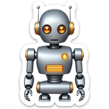 cool and modern robot to represent an AI agent, se possibile qualità più elevata e con sfondo bianco sticker