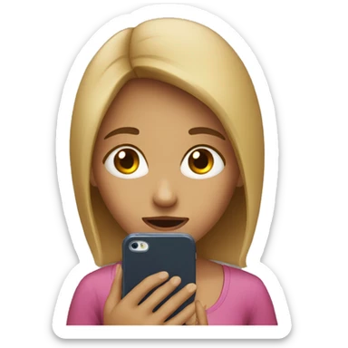 Girl watching phone  sticker